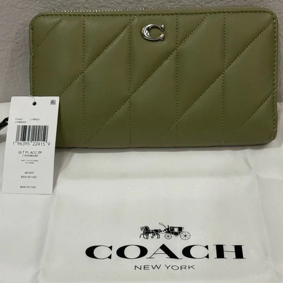 Coach Quilted Pillow Accordion Zip Wallet - Picture 3 of 5